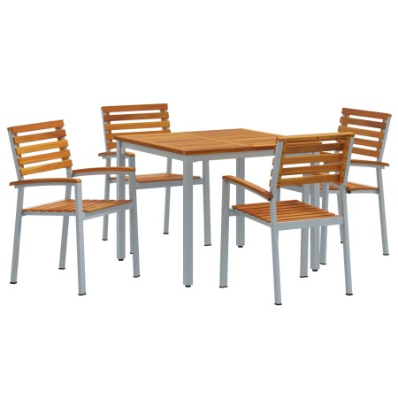 Set de Comedor de Jardín de 5 Piezas de madera maciza de acacia y metal by , Garden tables - Ref: Foro24-3284406, Price: 442,...