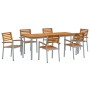 Conjunto de Comedor de Jardín de 7 Piezas de Madera Maciza de Acacia y Metal by , Garden tables - Ref: Foro24-3284411, Price:...