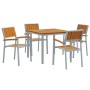 Juego de Comedor de Jardín de 5 Piezas de Madera Sólida de Acacia y Metal by , Garden tables - Ref: Foro24-3284422, Price: 44...