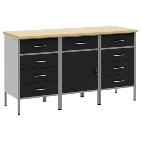 Conjunto de gabinete de trabajo de 3 piezas Negro y Gris, hecho de madera y acero de , Mesas de trabajo - Ref: Foro24-3321372...
