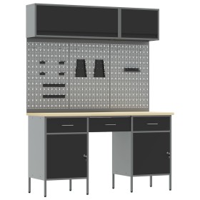 Conjunto de banco de trabajo de 8 piezas Acero Negro de , Mesas de trabajo - Ref: Foro24-3321456, Precio: 511,23 €, Descuento: %