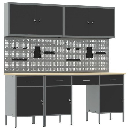 Set de Banco de Trabajo de 10 Piezas en Acero Negro de , Mesas de trabajo - Ref: Foro24-3321470, Precio: 746,53 €, Descuento: %