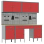 Set de Banco de Trabajo de 10 Piezas de en Acero Rojo de , Mesas de trabajo - Ref: Foro24-3321471, Precio: 731,54 €, Descuent...