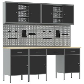 Conjunto de banco de trabajo de 10 piezas de en acero negro de , Mesas de trabajo - Ref: Foro24-3321472, Precio: 669,70 €, De...