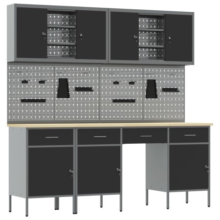 Conjunto de banco de trabajo de 10 piezas de en acero negro de , Mesas de trabajo - Ref: Foro24-3321472, Precio: 740,99 €, De...