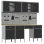 Conjunto de banco de trabajo de 10 piezas de en acero negro de , Mesas de trabajo - Ref: Foro24-3321472, Precio: 740,99 €, De...