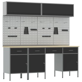 Juego de Banco de Trabajo de 10 Piezas, Acero Negro de , Mesas de trabajo - Ref: Foro24-3321474, Precio: 703,11 €, Descuento: %