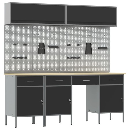 Juego de Banco de Trabajo de 10 Piezas, Acero Negro de , Mesas de trabajo - Ref: Foro24-3321474, Precio: 792,93 €, Descuento: %