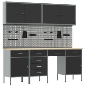 Conjunto de Banco de Trabajo de 10 Piezas de de Acero Negro de , Mesas de trabajo - Ref: Foro24-3321476, Precio: 750,85 €, De...