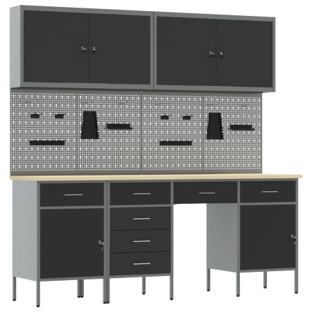 Conjunto de Banco de Trabajo de 10 Piezas de de Acero Negro de , Mesas de trabajo - Ref: Foro24-3321476, Precio: 795,02 €, De...