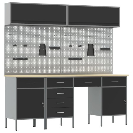 Set de Banco de Trabajo de 10 Piezas de Acero Negro by , Work tables - Ref: Foro24-3321480, Price: 807,32 €, Discount: %