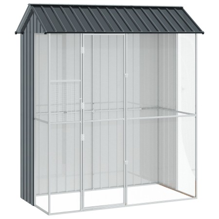 Aviario para aves Antracita 215x110x247 cm Acero de , Pies y jaulas para pájaros - Ref: Foro24-3325172, Precio: 391,18 €, Des...