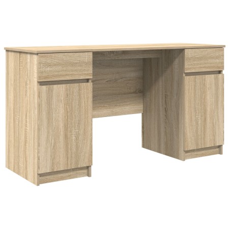 Escritorio de roble Sonoma 140x49x76 cm de madera elaborada de , Escritorios - Ref: Foro24-3328509, Precio: 146,72 €, Descuen...