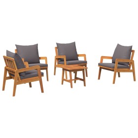 Set de Bistro de 5 Piezas con Cojines de Madera Sólida de Acacia de , Sofás de exterior - Ref: Foro24-3328612, Precio: 379,56...