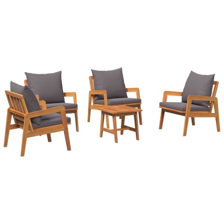 Set de Bistro de 5 Piezas con Cojines de Madera Sólida de Acacia von , Outdoor-Sofas - Ref: Foro24-3328612, Preis: 379,56 €, ...
