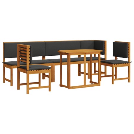 Juego de Comedor de Jardín de 6 Piezas con Cojines de Madera Sólida de Acacia von , Gartentische - Ref: Foro24-3329118, Preis...