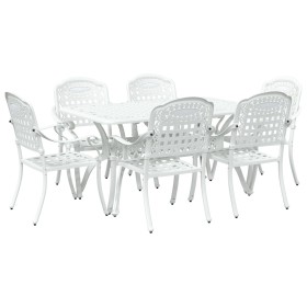Conjunto de Comedor de Jardín de 7 Piezas en Aluminio Fundido Blanco by , Garden chairs - Ref: Foro24-3334650, Price: 1,00 €,...