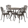 Set de Comedor para Jardín de 5 Piezas de Aluminio Fundido en Color Bronce de de , Sillas de jardín - Ref: Foro24-3334716, Pr...