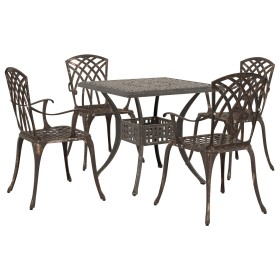 Set de comedor de jardín de 5 piezas de en aluminio fundido bronce de , Sillas de jardín - Ref: Foro24-3334760, Precio: 511,4...