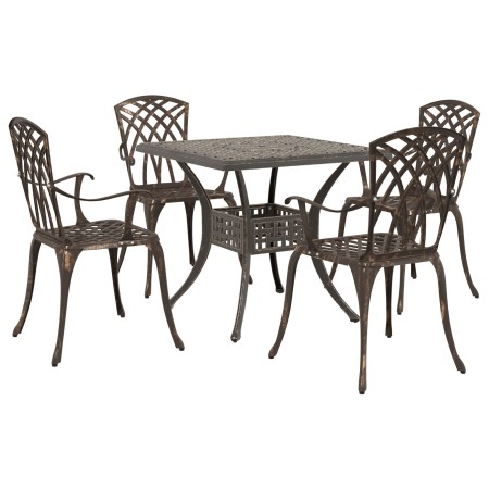 Set de comedor de jardín de 5 piezas de en aluminio fundido bronce de , Sillas de jardín - Ref: Foro24-3334760, Precio: 511,4...