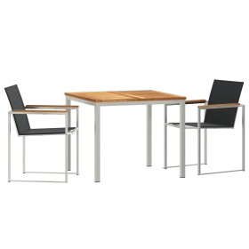 Set de Comedor de Jardín de 3 Piezas en Madera