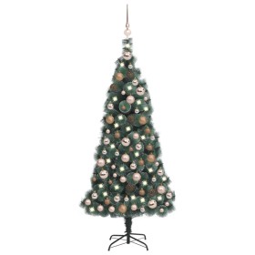 Árbol de Navidadl con LEDs y bolasPVC&PE verde 120 cm