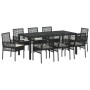 Juego de Comedor de Jardín de 9 Piezas de Rattan Poliéster Negro de , Sillas de jardín - Ref: Foro24-3334860, Precio: 607,11 ...