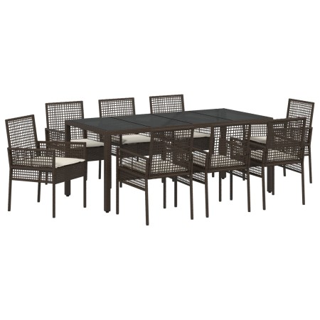 Juego de comedor de jardín de 9 piezas en ratán sintético marrón von , Gartenstühle - Ref: Foro24-3334868, Preis: 615,70 €, R...