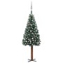 Schlanker künstlicher Weihnachtsbaum mit LEDs und grünen Kugeln 210 cm von vidaXL, Weihnachtsbäume - Ref: Foro24-3077913, Pre...