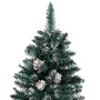 Slim artificial Christmas tree with LEDs and green balls 210 cm by vidaXL, Christmas trees - Ref: Foro24-3077913, Price: 94,8...