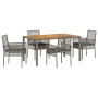 Conjunto de Comedor de Jardín de 5 Piezas con Cojines Gris Poliratán von , Gartenstühle - Ref: Foro24-3334911, Preis: 400,12 ...