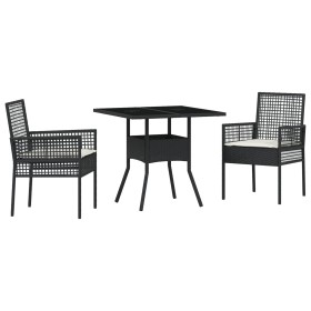 Conjunto de Comedor de Jardín de 3 Piezas Negro de Poliratán von , Gartenstühle - Ref: Foro24-3334923, Preis: 201,20 €, Rabat...