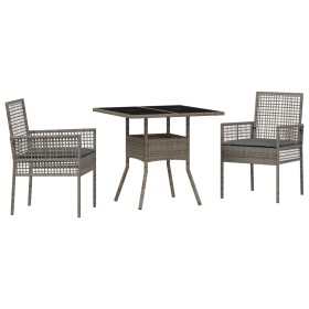 Set de Comedor de Jardín de 3 Piezas en Ratán Poliéster Gris by , Garden chairs - Ref: Foro24-3334927, Price: 176,51 €, Disco...