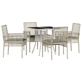 Conjunto de Comedor de Jardín de 5 Piezas en Ratán Sintético Gris Claro by , Garden chairs - Ref: Foro24-3334934, Price: 291,...