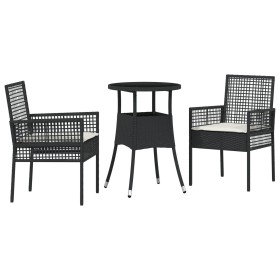 Conjunto de Comedor de Jardín de 3 Piezas Negro Poliratán de , Sillas de jardín - Ref: Foro24-3334941, Precio: 159,89 €