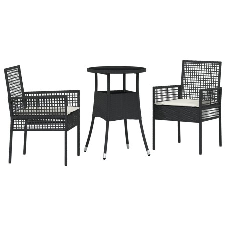 Conjunto de Comedor de Jardín de 3 Piezas Negro Poliratán von , Gartenstühle - Ref: Foro24-3334941, Preis: 162,75 €, Rabatt: %