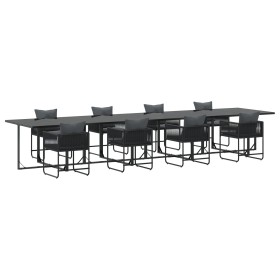 Juego de Comedor de Jardín de 12 Piezas con Cojines de Acero y Ratán Sintético de , Conjuntos de jardín - Ref: Foro24-3335875...