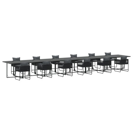 Set de Comedor de Jardín de 18 Piezas de con Cojines de Acero y Ratán Natural by , Garden sets - Ref: Foro24-3335877, Price: ...