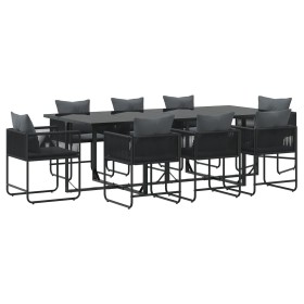 Conjunto de Comedor de Jardín de 10 Piezas con Cojines de Acero y Ratán Sintético de , Conjuntos de jardín - Ref: Foro24-3335...