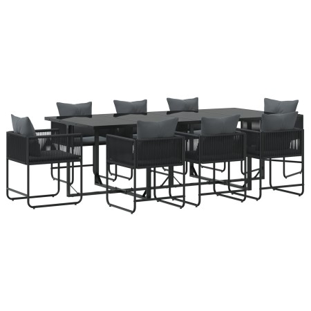 Conjunto de Comedor de Jardín de 10 Piezas con Cojines de Acero y Ratán Sintético von , Gartensets - Ref: Foro24-3335883, Pre...