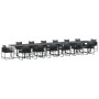 Conjunto de Comedor de Jardín de 19 Piezas con Cojines de Acero Negro y Ratán Sintético von , Gartensets - Ref: Foro24-333588...