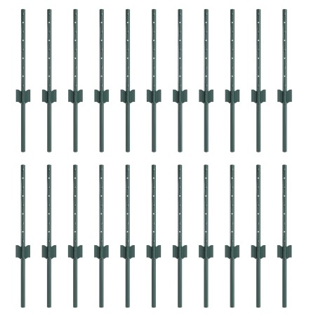 Postes de cerca 22 pcs U-Channel Verde 80 cm Acero de , Postes de cerca - Ref: Foro24-3335910, Precio: 60,92 €, Descuento: %