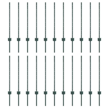 Postes de Cercas 22 pcs U-Channel Verde 120 cm Acero de , Postes de cerca - Ref: Foro24-3335916, Precio: 78,35 €, Descuento: %