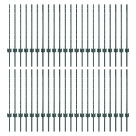 Postes de cerca 44 pcs U-Channel Verde 120 cm Acero by , fence posts - Ref: Foro24-3335917, Price: 145,48 €, Discount: %