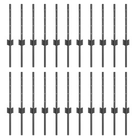 Postes de Cerca 22 pcs U-Channel Gris 80 cm Acero by , fence posts - Ref: Foro24-3335928, Price: 56,31 €, Discount: %