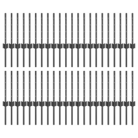 Poste de Cerca 44 pcs U-Channel Gris 80 cm Acero