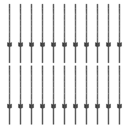 Postes de Valla 22 pcs U-Channel Gris 100 cm Acero de , Postes de cerca - Ref: Foro24-3335932, Precio: 67,51 €, Descuento: %