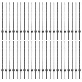 Postes de Cerca 88 pcs en U Gris 140 cm Acero de , Postes de cerca - Ref: Foro24-3335937, Precio: 192,92 €, Descuento: -5%%