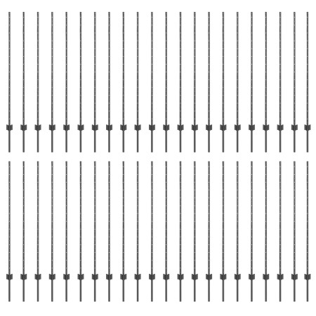 Postes de Cerca 88 pcs U-Channel Gris 180 cm Acero