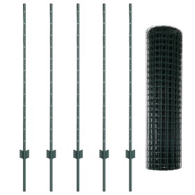 Cerca Euro de con 5 Postes en U Verde 1.2x10 m Acero von , Zaunpfosten - Ref: Foro24-3335968, Preis: 86,96 €, Rabatt: -5%%